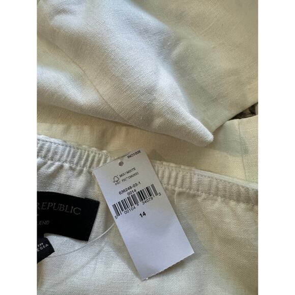 NWT Banana Republic | Ivory Cropped Linen-Blend Crossover Tank | Size 14 - Picture 8 of 8